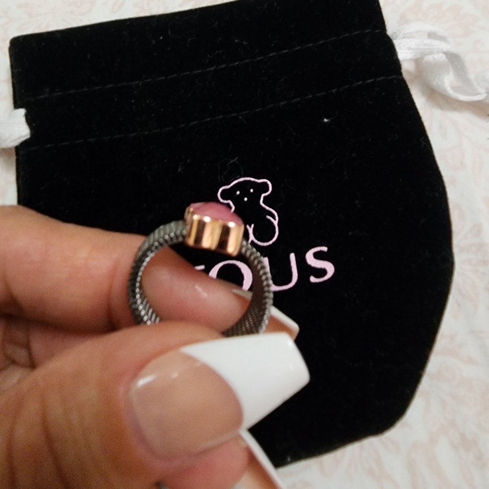 Tous Mesh Ring with Rhodonite Bear - Picture 4 of 7